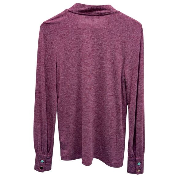 Loft Tie Neck Knit Blouse Long Sleeve Lightweight Sweater - Size Large - Picture 5 of 9